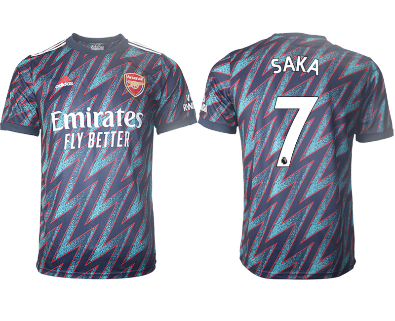 Men 2021-2022 Club Arsenal Second away aaa version blue #7 Soccer Jersey